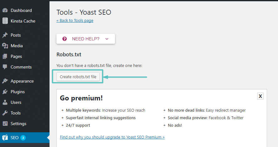 How to create robots.txt in yoast