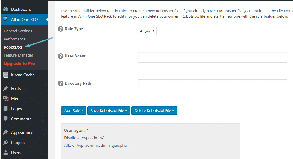 How to edit Robots.txt in All In One SEO