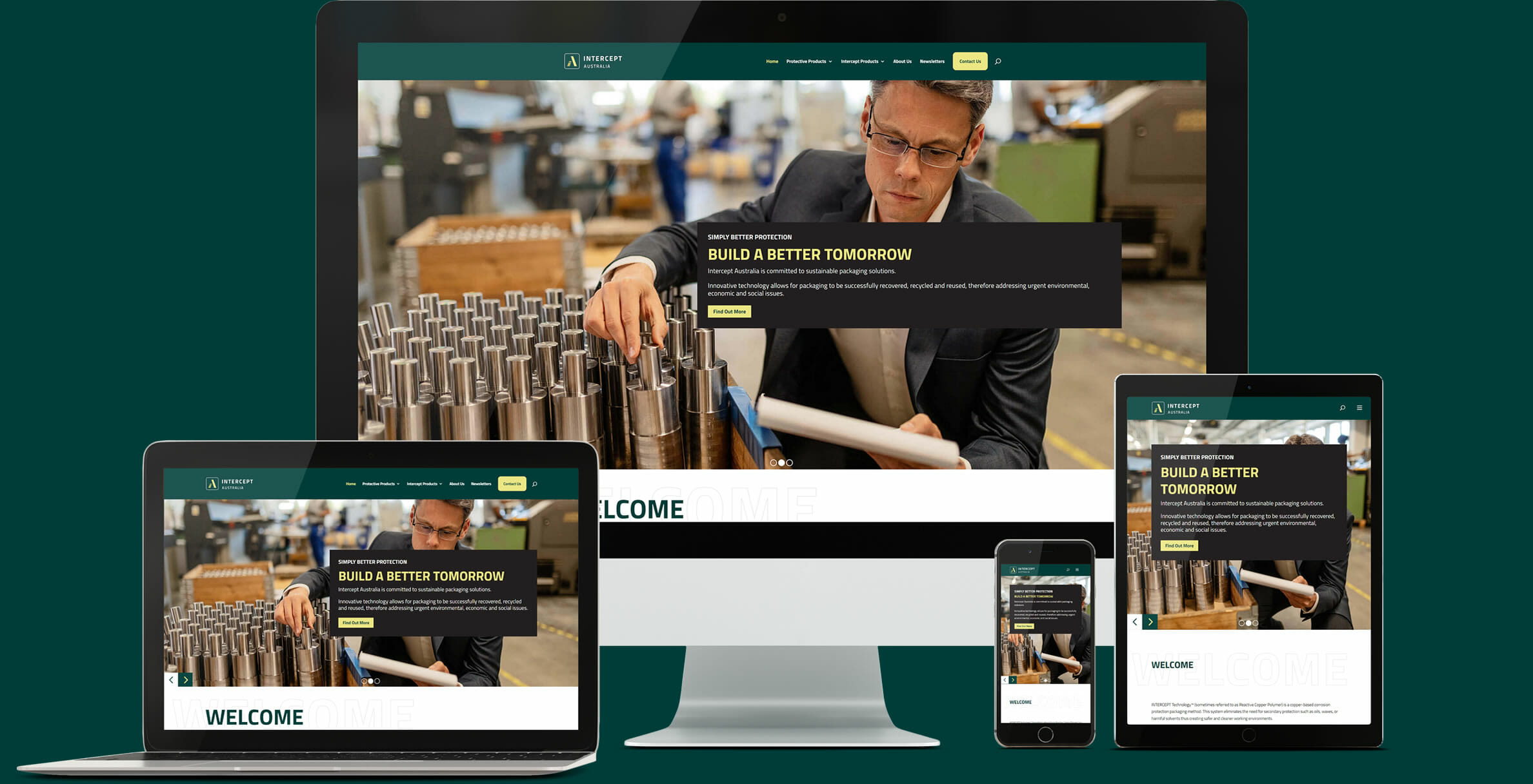 Intercept Australia industrial website design and development