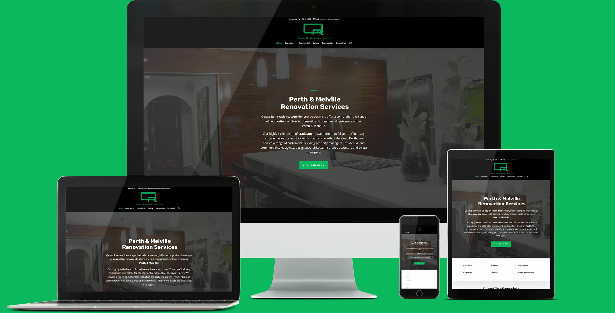 Quest Renovations website design and development
