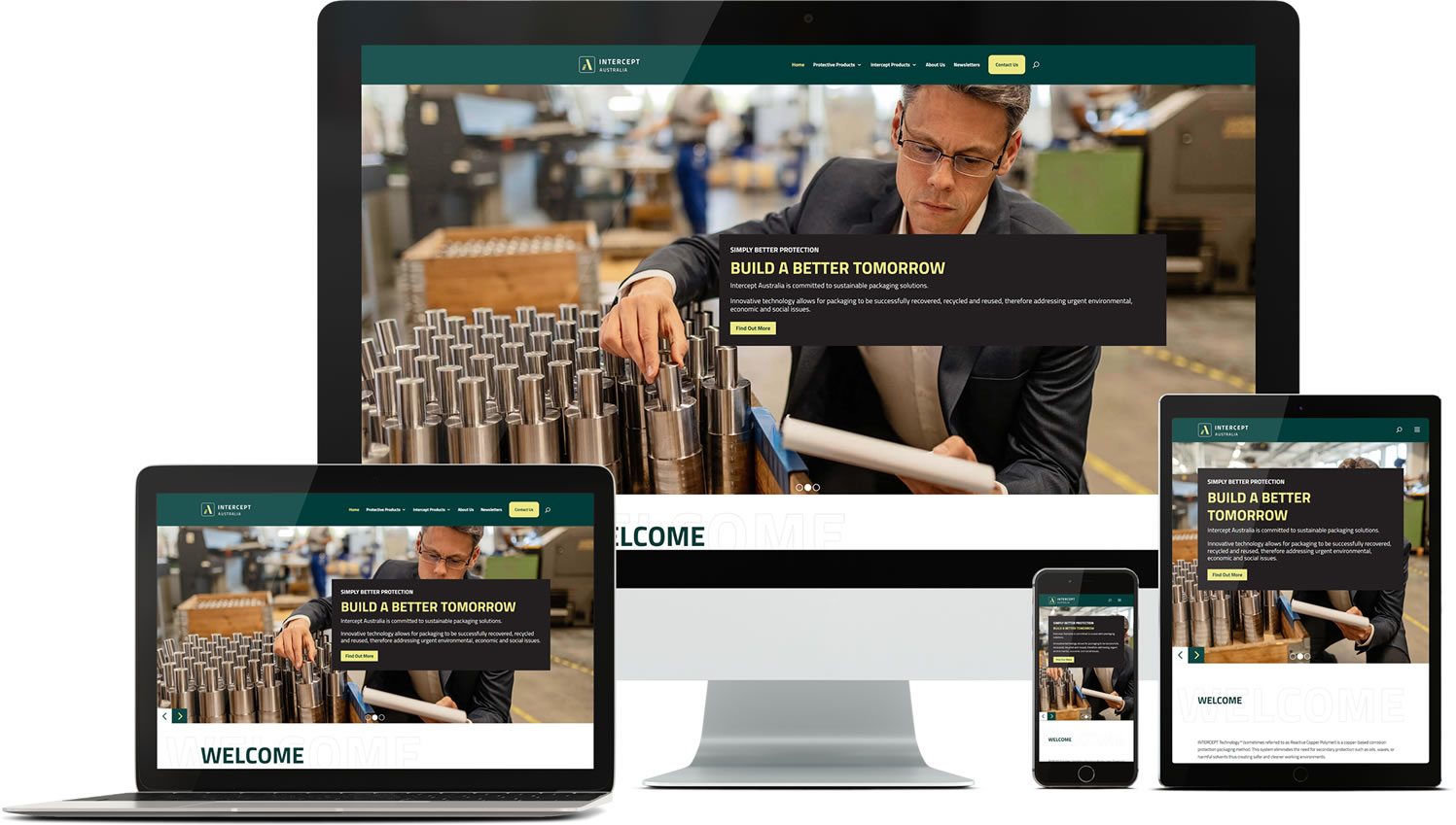 Intercept Australia industrial website design and development