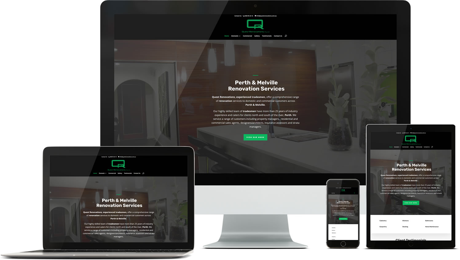 Quest Renovations website design and development