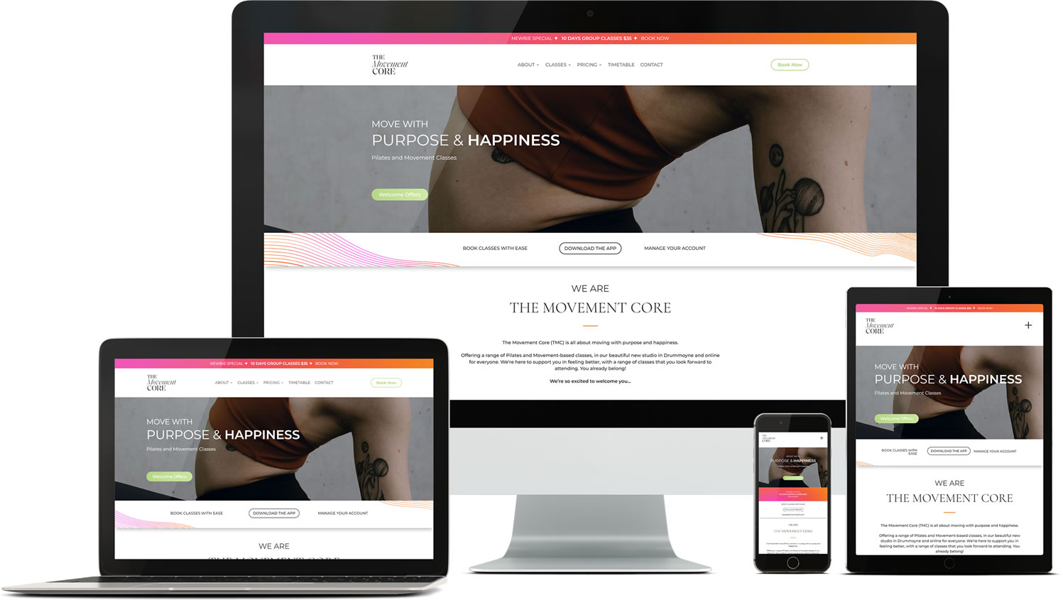 The Movement Core website design and development