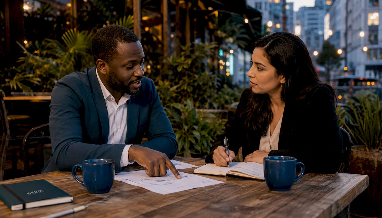 Professionals discussing sitelinks strategy