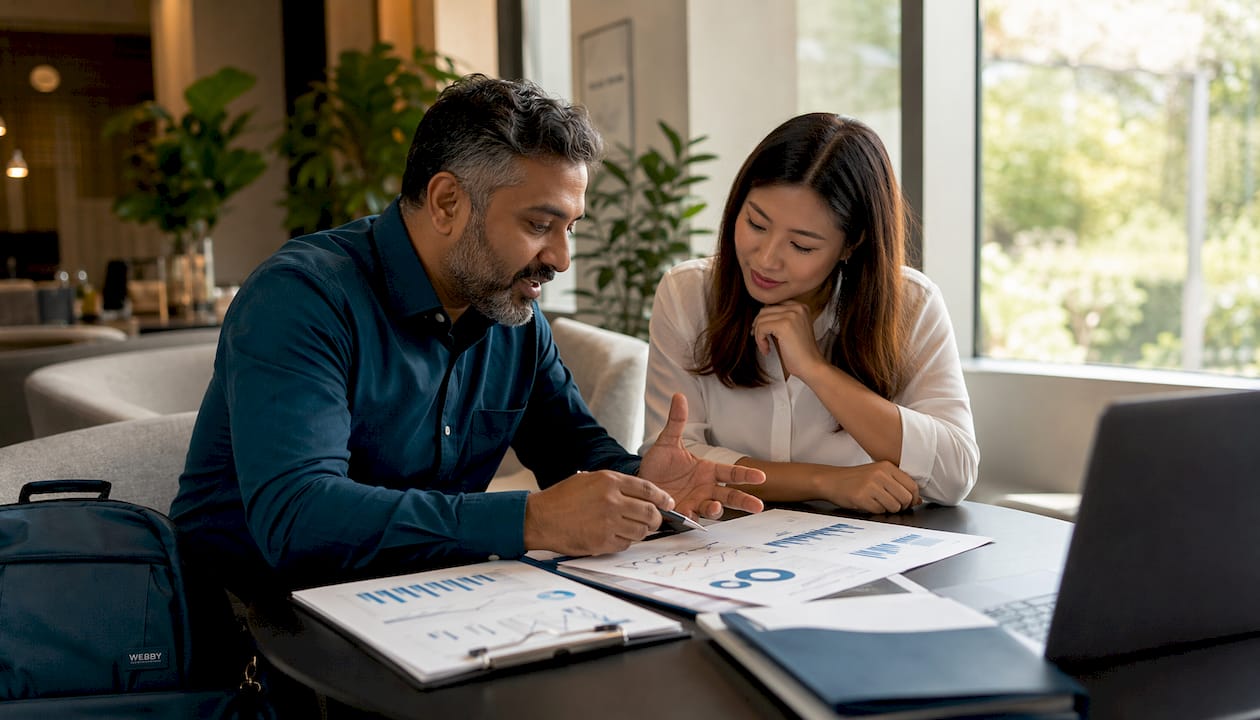 SEO team discussing search rankings