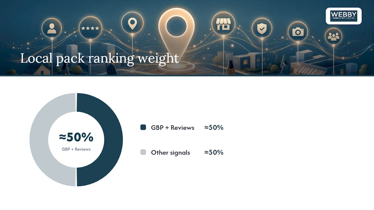 Chart showing Google Maps ranking factor weights