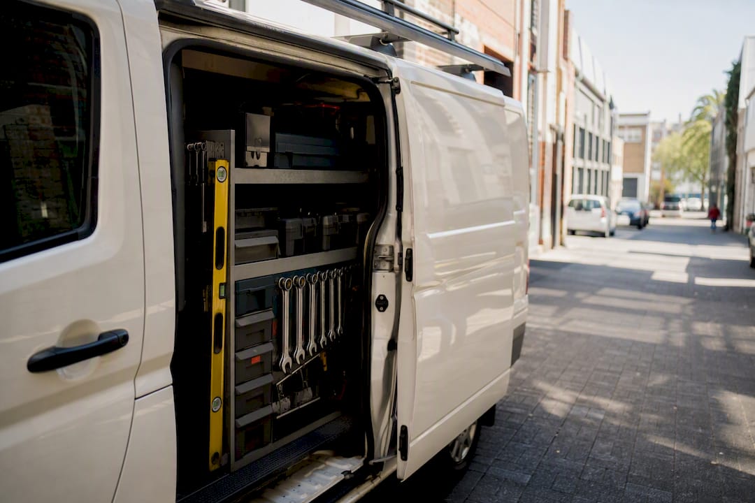 Service van tools ready for local job