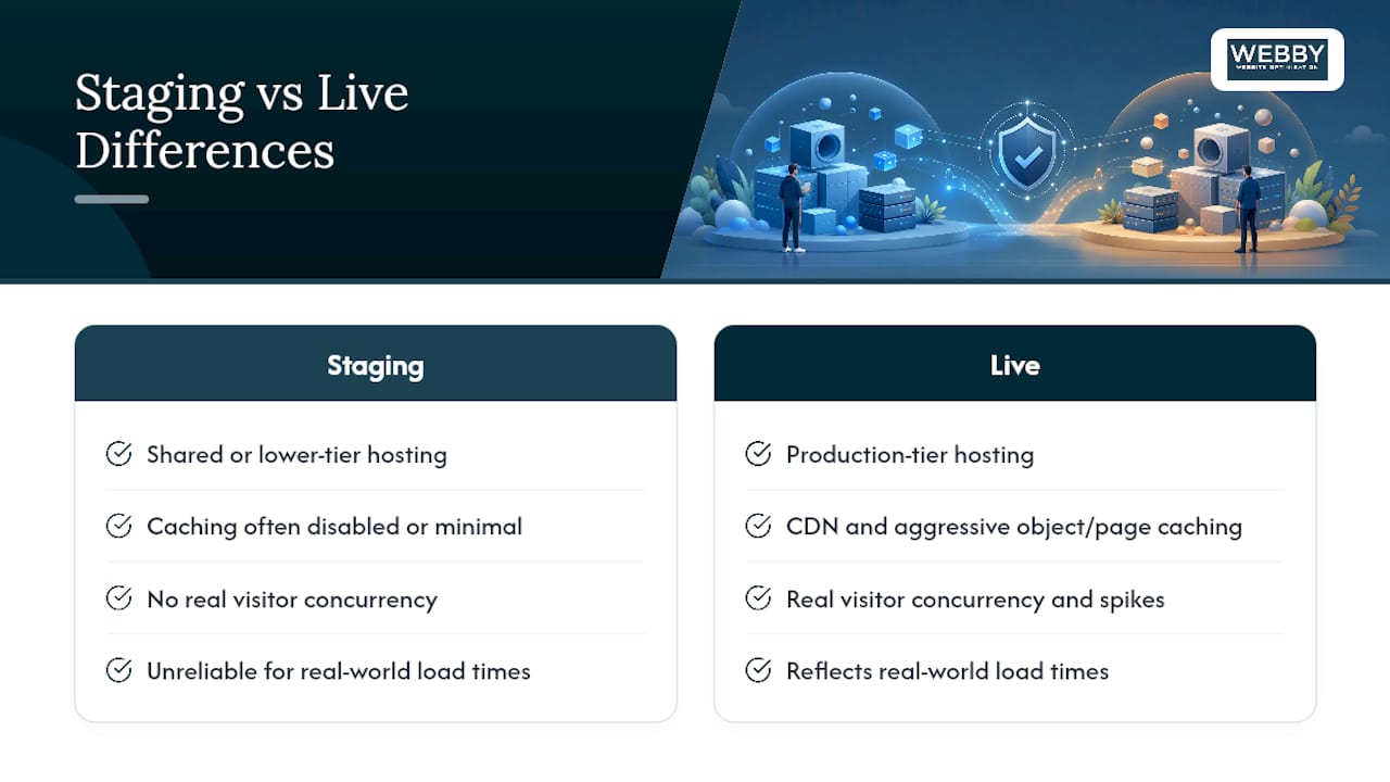 Does a Staging Site Perform Differently Than Your Live Site? — overview diagram
