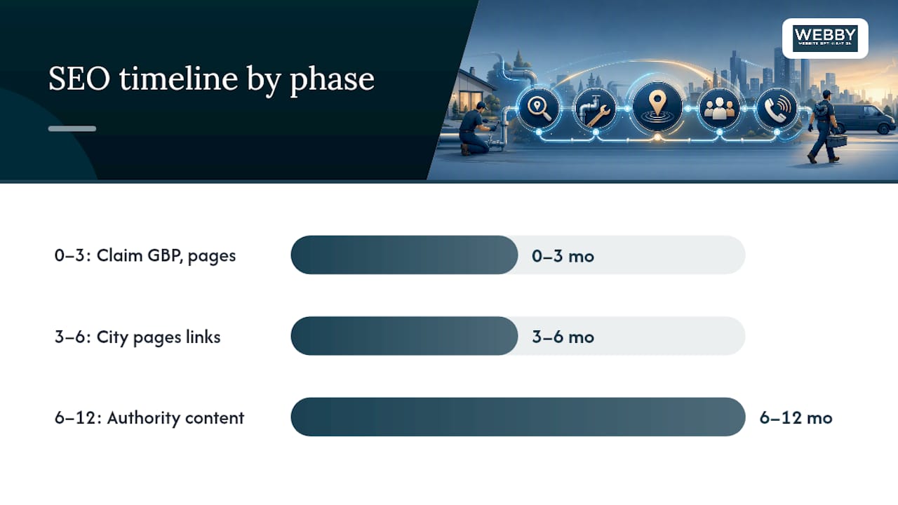 Plumber SEO foundation and growth timeline