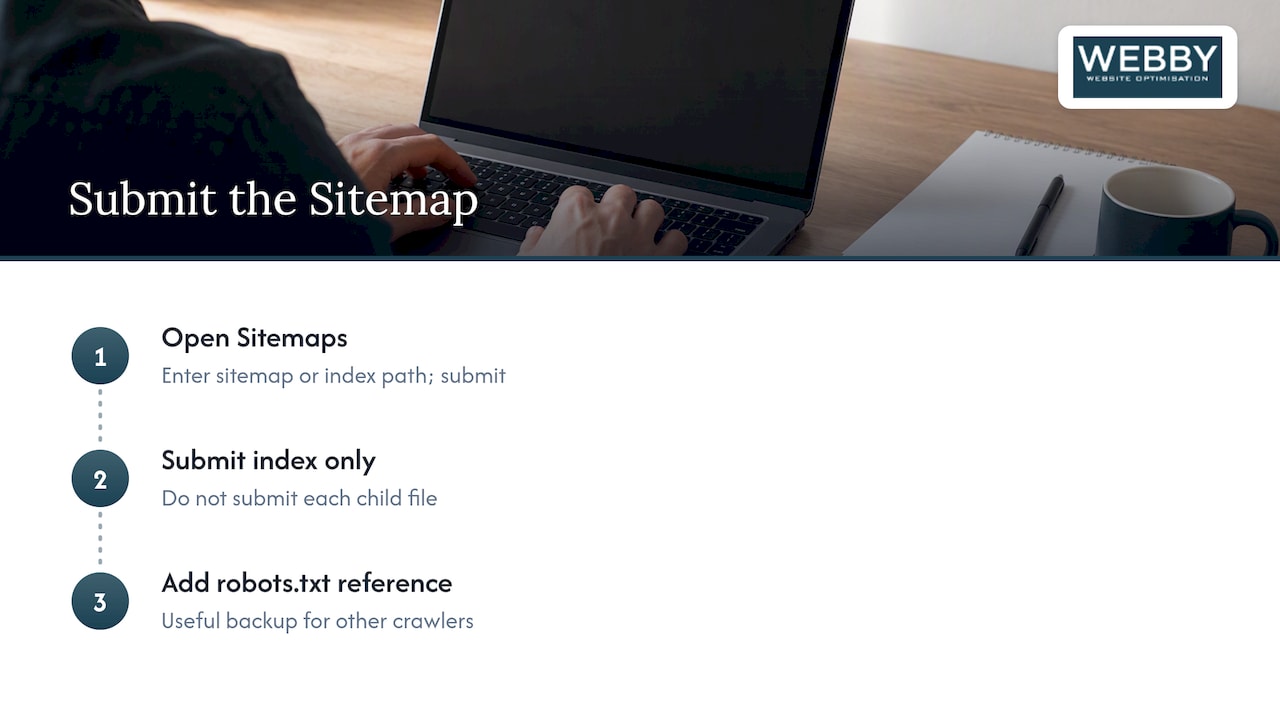 Steps for submitting and referencing a sitemap