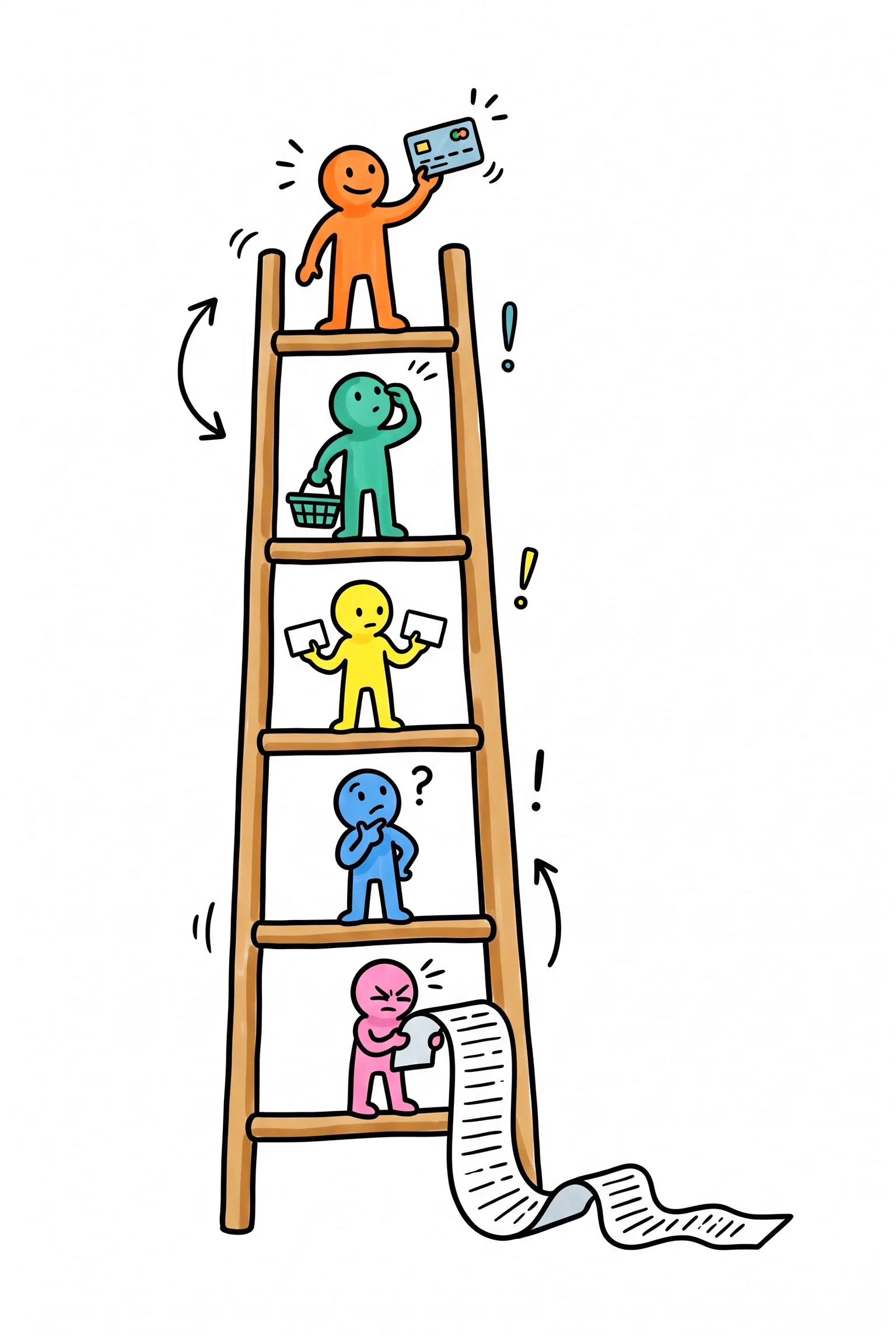 The higher a visitor stands, the less you need to explain and the more directly you can ask.